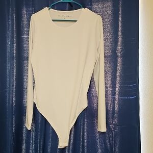 Aeropostale Women's White Long Sleeve Bodysuit